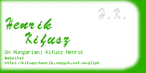 henrik kifusz business card